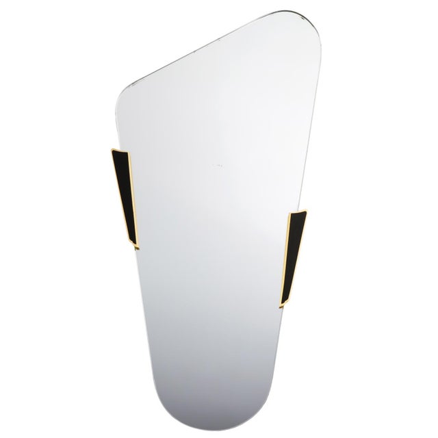 Mid-Century Black and Gilt Wall Mirror, Italy, 1960s For Sale - Image 9 of 9