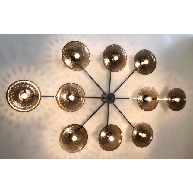 21st Century Dieci Polished Chrome Smoky Bubbles Murano Flush Mount by Fabio LTD For Sale - Image 6 of 6