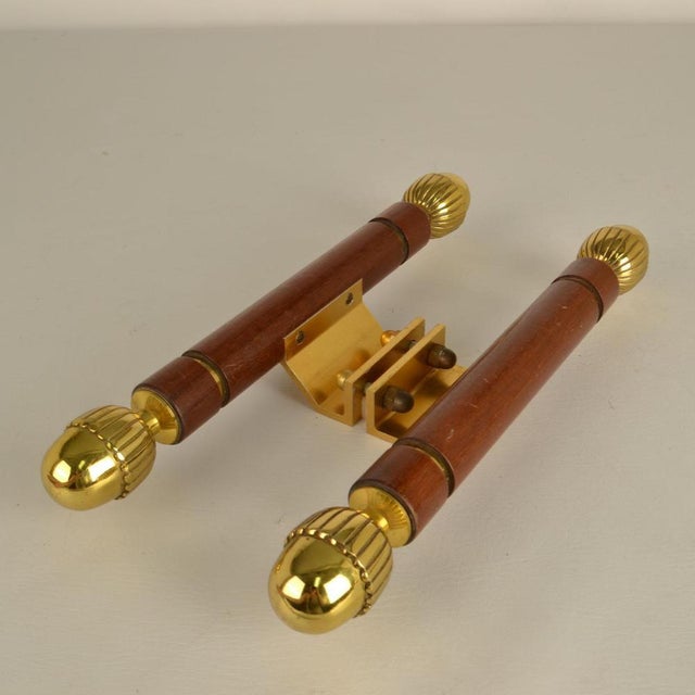 Antique Push Pull Door Handles in Bronze and Wood, 1890s, Set of 2 For Sale - Image 9 of 13