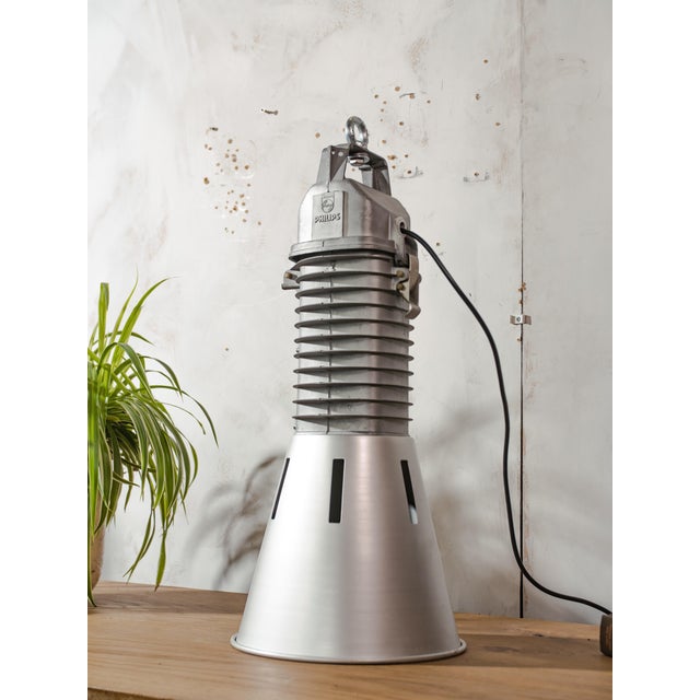 Vintage Dutch Industrial Pendant Light from Philips, 1950s For Sale - Image 4 of 15
