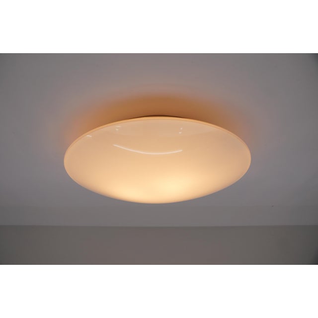1980s Large Opaline Glass Discus Ceiling Lamp by Limburg Bega, 1980s For Sale - Image 5 of 12