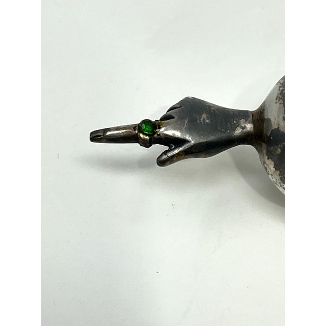 Silver Extremely Rare Antique Silver Torah Pointer Dated 1844 With Gemstones For Sale - Image 8 of 11