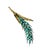 4K Gold and Turquoise Vintage Leaf-Form Brooch. Elegantly elongated, the form is sculpted with textured gold leaves that...