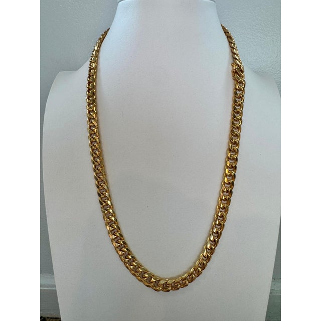 Vintage 14 Karat Yellow Gold 54.7 Gm Miami Cuban Link Italian Chain Unisex, 24" For Sale In New York - Image 6 of 8