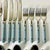 1970s 1970s Vintage Boho Chic Contemporary Stainless Steel French Blue Handle Flatware - Set of 20, Service for 4 For Sale - Image 5 of 11