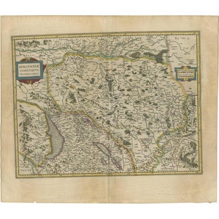 Antique Map of the Region of Franche-Comté by Janssonius, 1650 For Sale