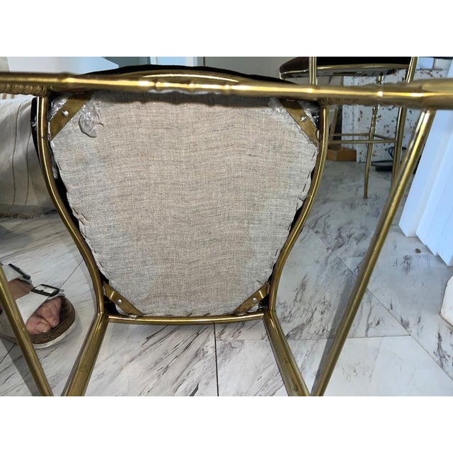 Pair of Vintage Italian Brass Chiavari High-Back Opera Chairs, 1960s — Palm Beach Estate For Sale - Image 12 of 12