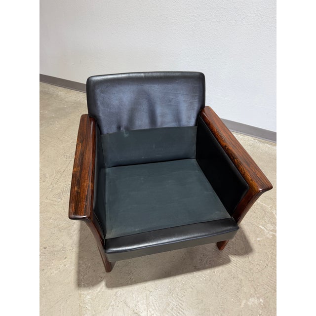 Black 1960s Mid Century Bröderna Andersson Swedish Rosewood and Black Leather Lounge Chair For Sale - Image 8 of 12