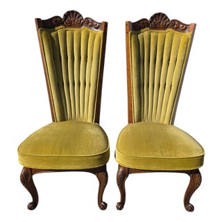 1970s 2 Enkeboll La Condesa Oak High Back Spindle Side Chairs Spanish Mediterranean For Sale