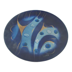 Wall Plaque by Sascha Brastoff Late 20th Century Enamel Copper Glass