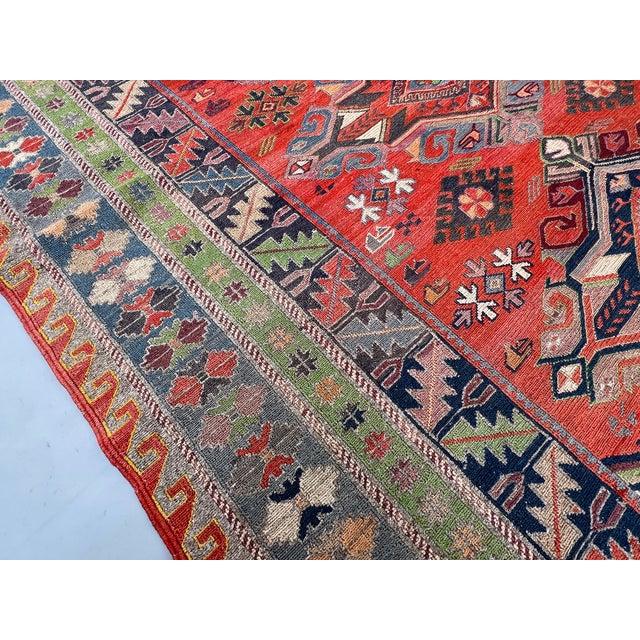 Vintage Caucasian Shirvan Pole Medallion Tribal Rug - 9'0" X 4'6" For Sale - Image 6 of 15