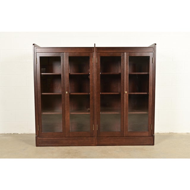 A beautiful Mission or Arts & Crafts period double bookcase cabinet In the manner of Charles P. Limbert Co. USA, Circa...
