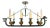 Antique Gothic or Spanish Revival Style Cast Iron Chandelier Viking Longboat Ship With Horse Head and Shields For Sale