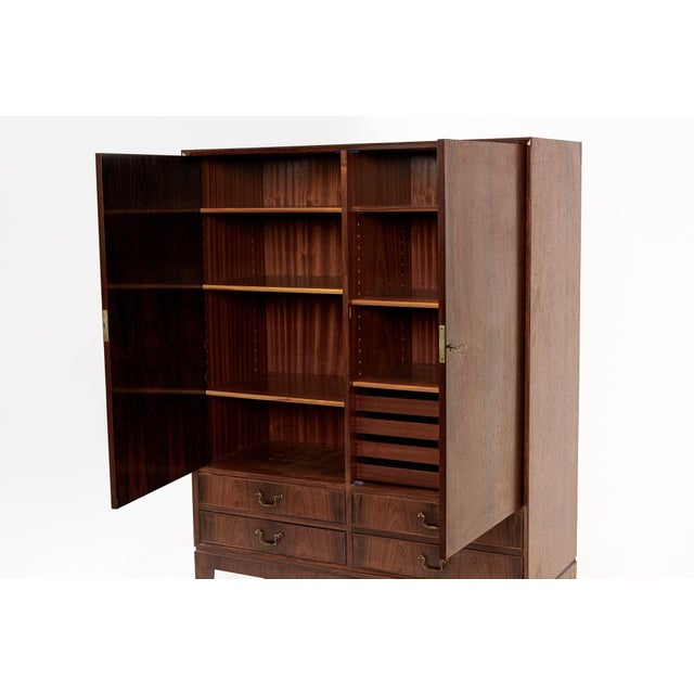 Kaare Klint 1960s Mid Century Swedish Modern Tall Rosewood Cabinet For Sale - Image 4 of 12