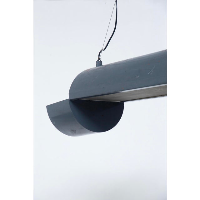 Large Vintage Industrial Italian Metal Pendant Lamp, 1970s For Sale - Image 4 of 14