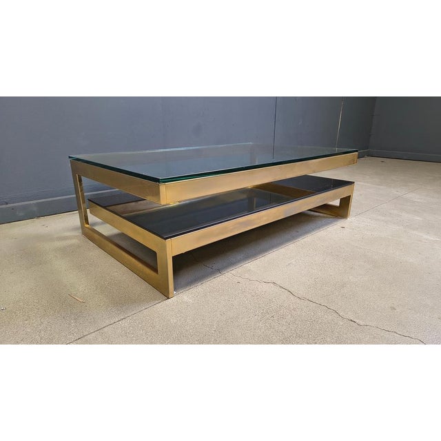 Vintage 23kt Gold Layered Two-Tier Coffee Table from Belgochrom, 1970s For Sale - Image 10 of 12