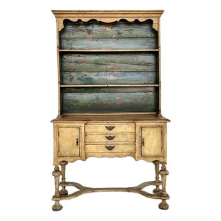 Vintage Gustavian Casa Gusto Hand Painted Hutch For Sale