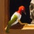 Contemporary Double Talk by Shawn Sullivan | Oil Painting of a bird in front of stacked skulls For Sale - Image 3 of 5