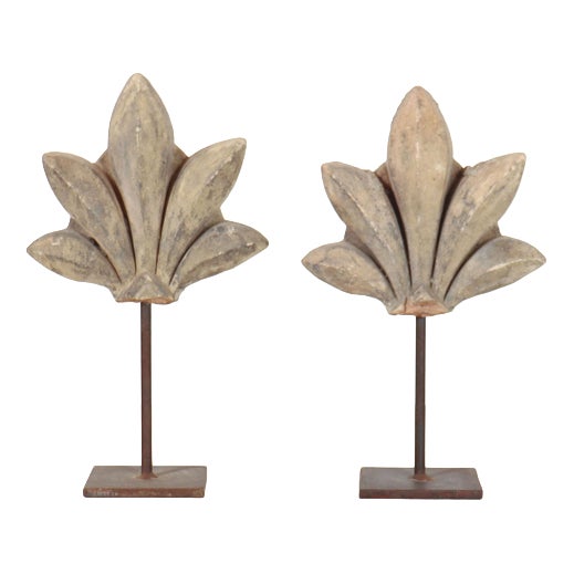 Stone Fragments on Stand, 1890s, Set of 2 For Sale