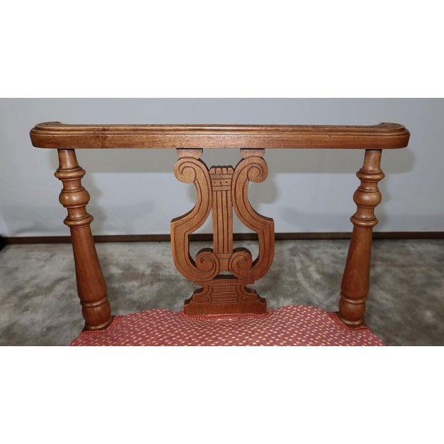 Wood Small Bench with Walnut Wheelchanders, 1800s For Sale - Image 7 of 18