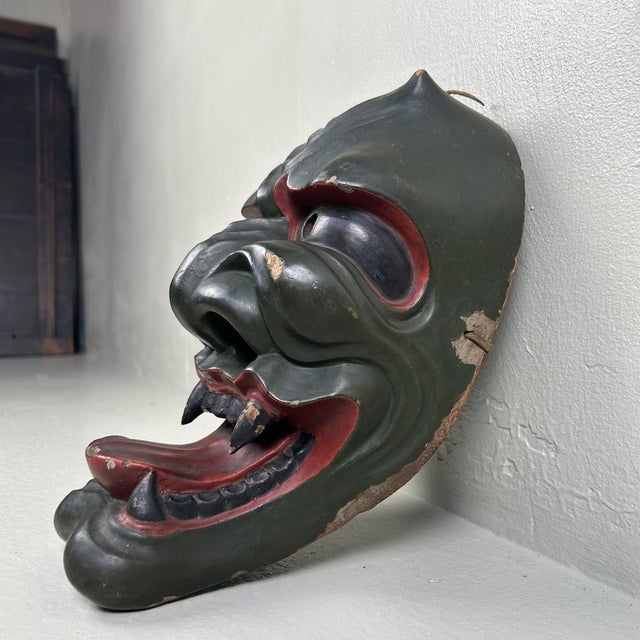 Antique Japanese Noh Theater Mask For Sale - Image 6 of 18