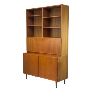 Vintage Teak Bookcase with Desk from Omann Jun, 1960s For Sale