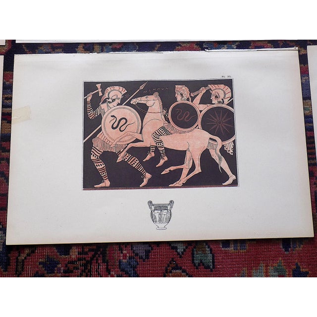 Authentic Antique Early 19th Century Large Folio Hand Colored Neoclassical Greek Vase Motif Lithographs - Set of 6 For Sale In Cincinnati - Image 6 of 11