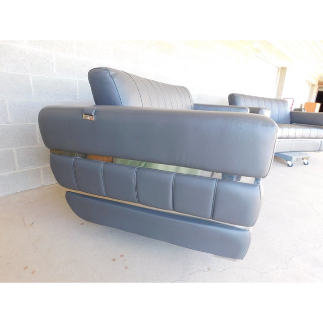 Contemporary Divan Italia Contemporary Modern Leather Sofa Set For Sale - Image 3 of 17