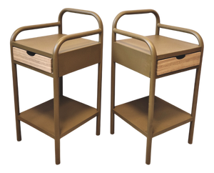 Boarding School Bedside Tables in Metal, 1950s, Set of 2