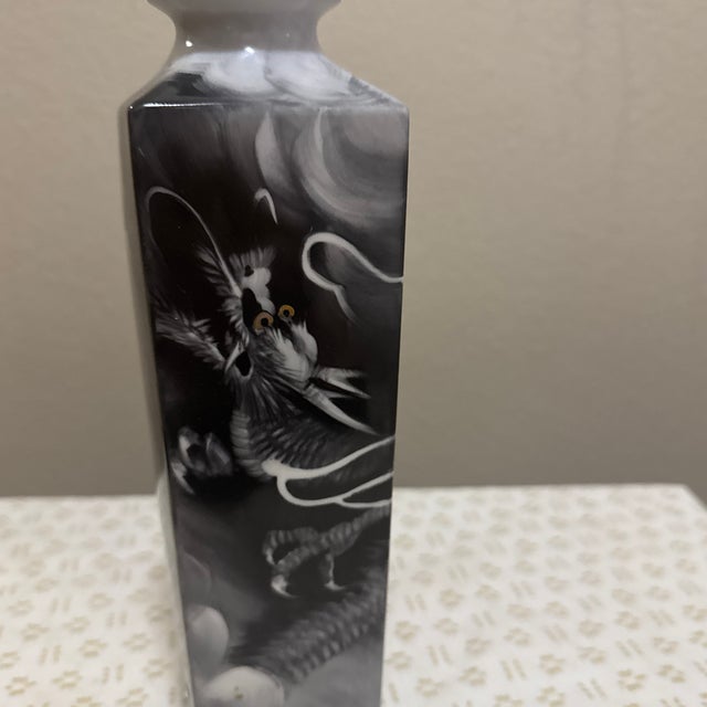 Black Vintage Noritake Dragon Vase Nippon Toki Kaisha For Sale - Image 8 of 9