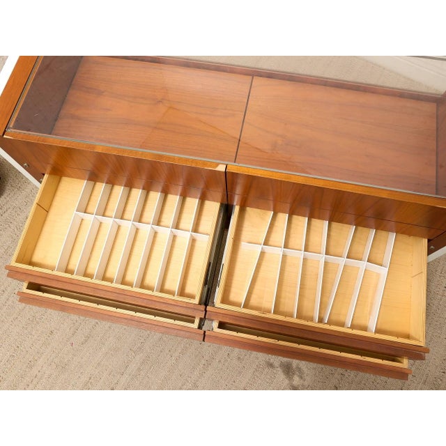 Burnt Umber Mid 20th Century Danish Modern Wood & Glass Jewelry Display Case For Sale - Image 8 of 12