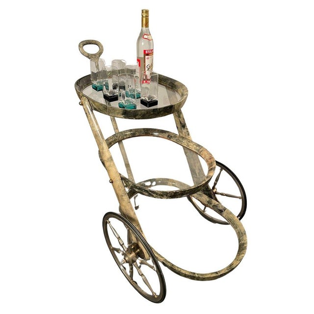 Serving Bar Cart by Aldo Tura, Italy, 1970s For Sale - Image 9 of 9