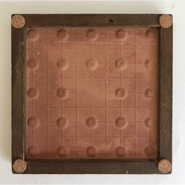 Mid-Century Modern Mid 20th Century Italian Green Whiite Yellow Ceramic Trivet For Sale - Image 3 of 5