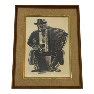 Howard Willard "The Accordionist" Original Lithograph C.1931 For Sale
