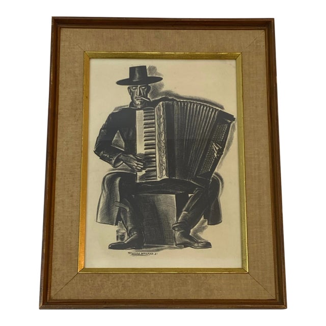 Howard Willard "The Accordionist" Original Lithograph C.1931 For Sale