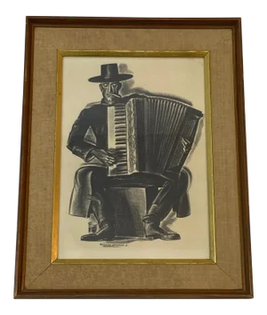 Howard Willard "The Accordionist" Original Lithograph C.1931
