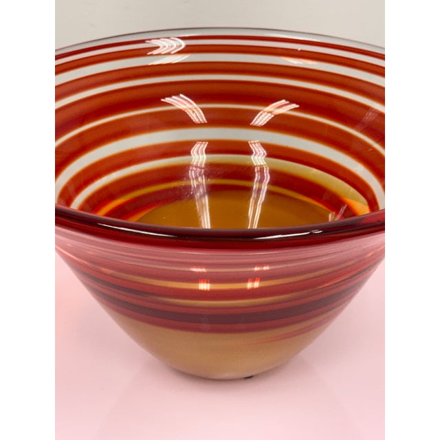 Waterford Evolution Collection Striped Art Glass Bowl For Sale - Image 11 of 12