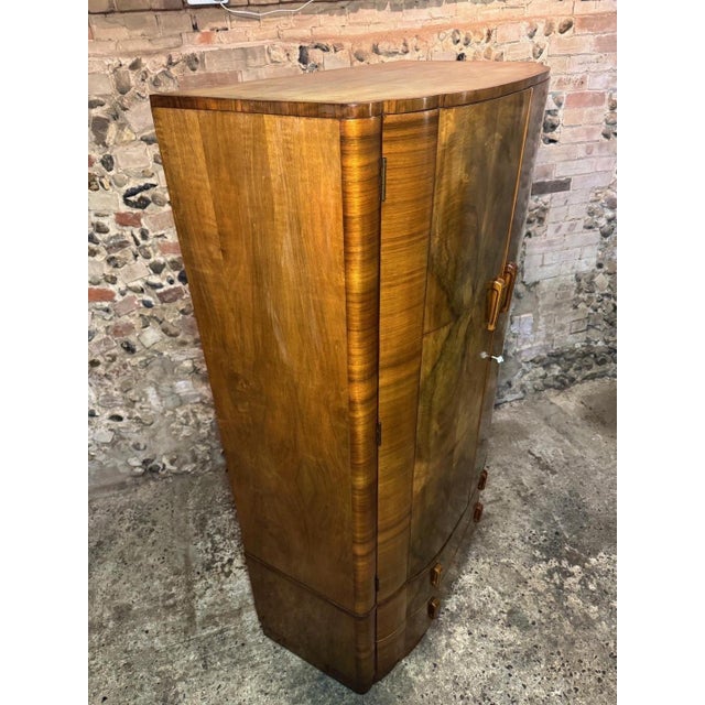 Vintage Art Deco Walnut Wardrobe, 1930s For Sale - Image 16 of 18