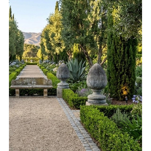 A Pair of Vintage Large-Scale Artichoke Leaf Cast Stone Finials For Sale - Image 11 of 12