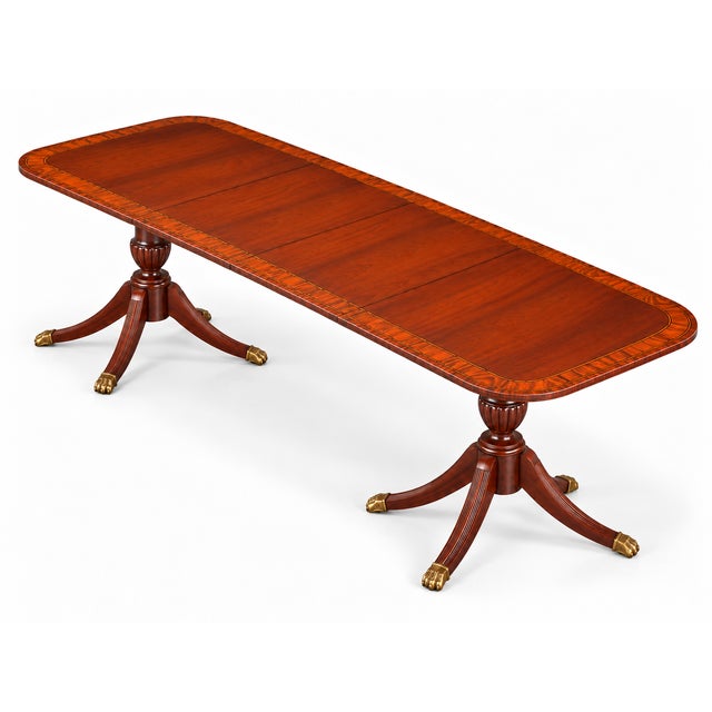 Thomasville Thomasville Banded Double-Pedestal Dining Table With Two Extension Leaves For Sale - Image 4 of 12
