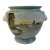 Aqua Jardiniere or Planter With Pastoral Landscape Scenes For Sale