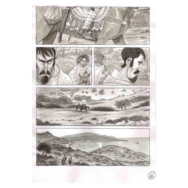 Vincenzo Bizzarri, Arrival in the Kingdom of Naples, Ink & Watercolor on Paper, 2015 For Sale