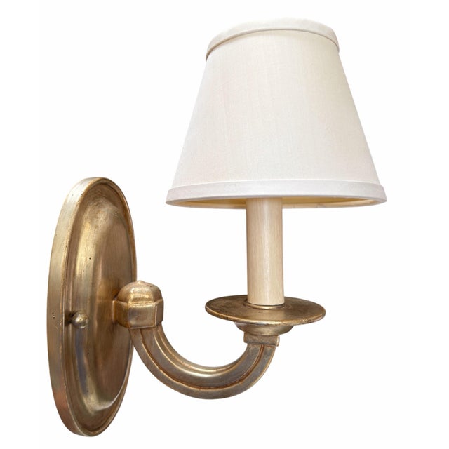 1990s Regency Style Paul Ferrante White Gold Giktwood Sconces - a Pair For Sale In Los Angeles - Image 6 of 6
