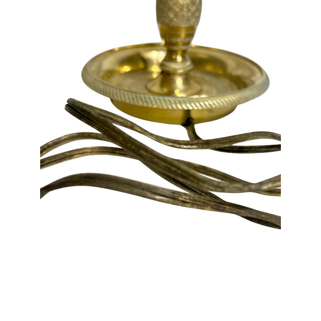 Early 20th Century Empire-Style French Tôle & Gilt Brass Bouillotte Lamp With Green Tole Shade For Sale - Image 14 of 15