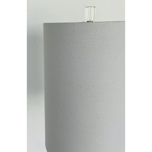 Modern Modern Polished Nickel and Crystal Buffet Lamp For Sale - Image 3 of 5