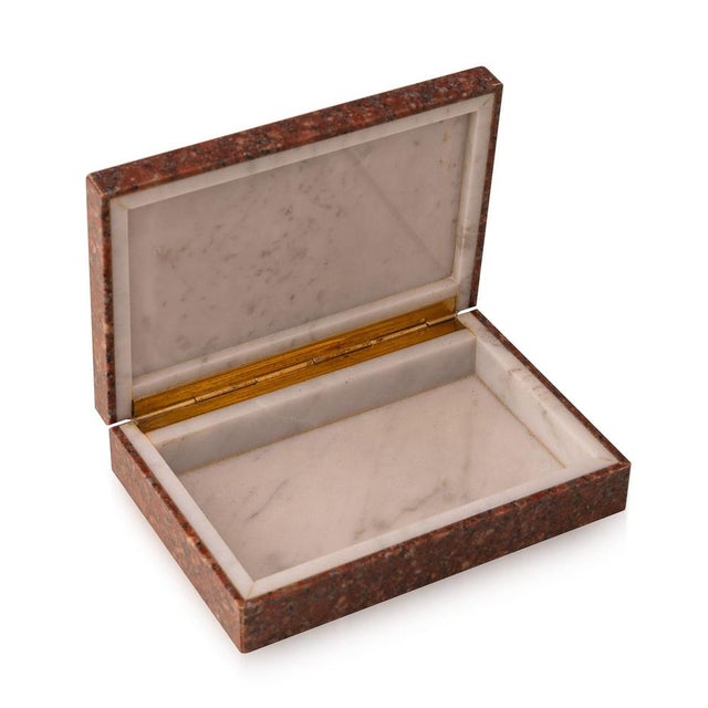 Vintage Italian Red Fire Granite Box For Sale - Image 6 of 11