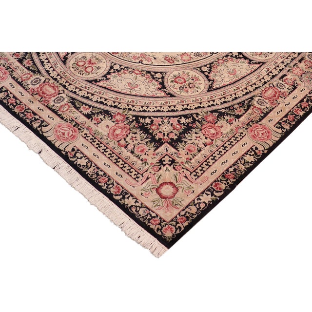 Renaissance Elegant Pak-Persian Black/Beige Wool Rug - 8'1'' X 10'2'' For Sale - Image 3 of 9