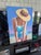 Contemporary Sunlit Daydream - Summer Beach Scene, Woman With Beach Hat Oil on Canvas For Sale - Image 3 of 5