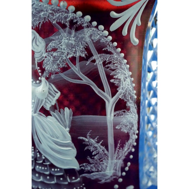 Cut Crystal Goblet Vase with Glass Paste Lady attributed to Val Saint Lambert, Belgium, 19th Century For Sale - Image 17 of 18