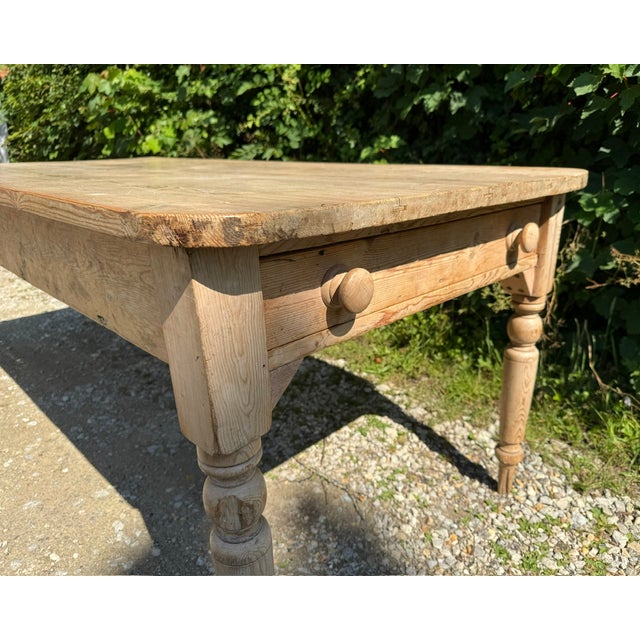 Antique 8-Seater Pine Farmhouse Dining Table, 1900s For Sale - Image 14 of 17